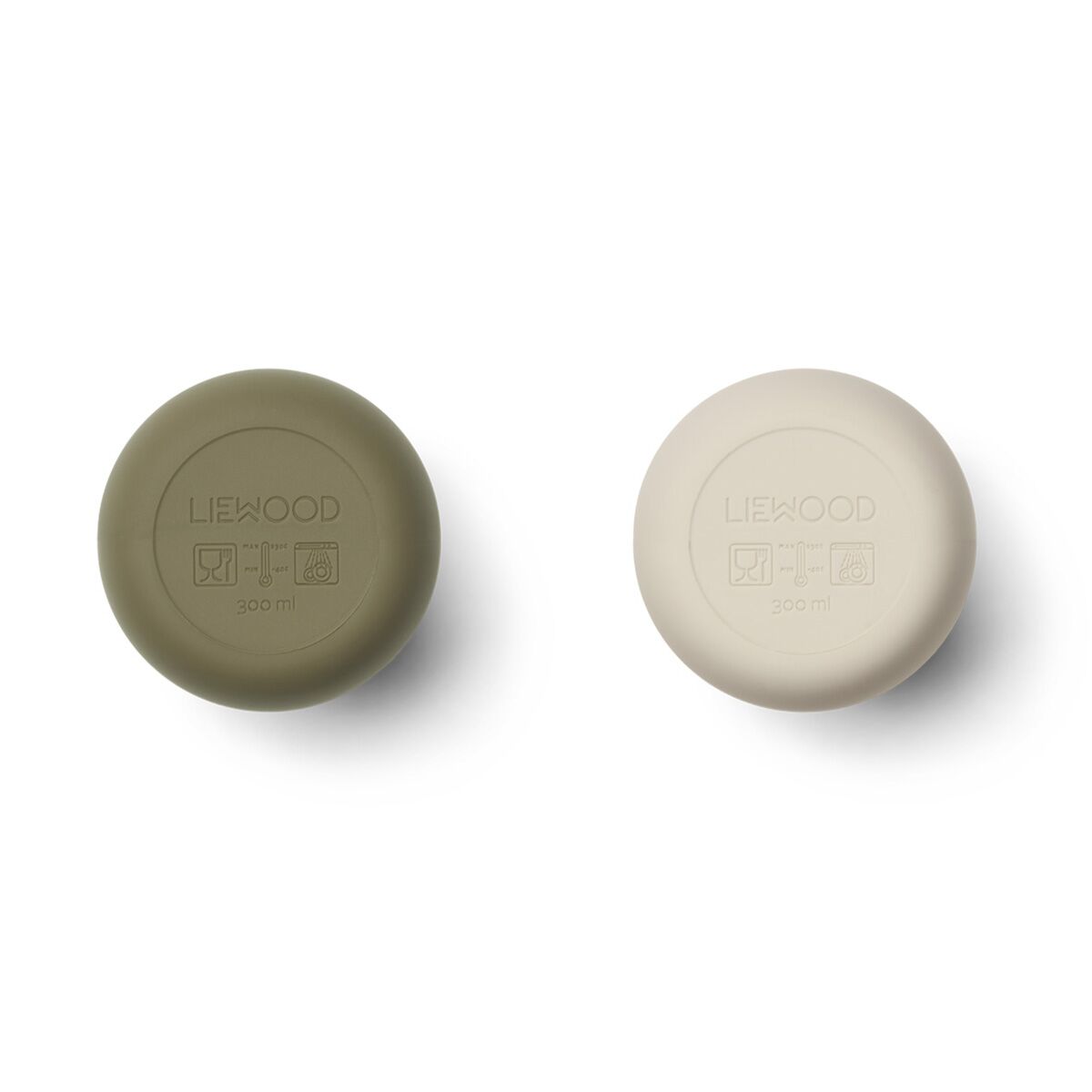 Liewood Dylan Trinkbecher „Khaki sandy mix“, Silikon, 2er-Set unten