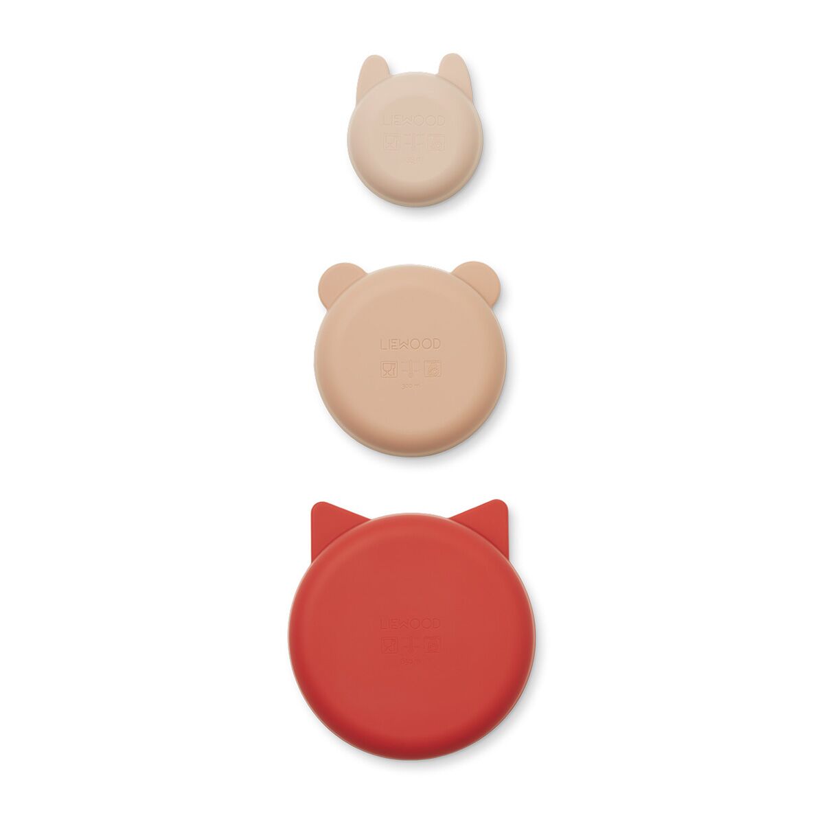 DELISTED Liewood Eddie Snackschalen „Apple red / rose multi mix“, Silikon, 3er-Set – Bild 4