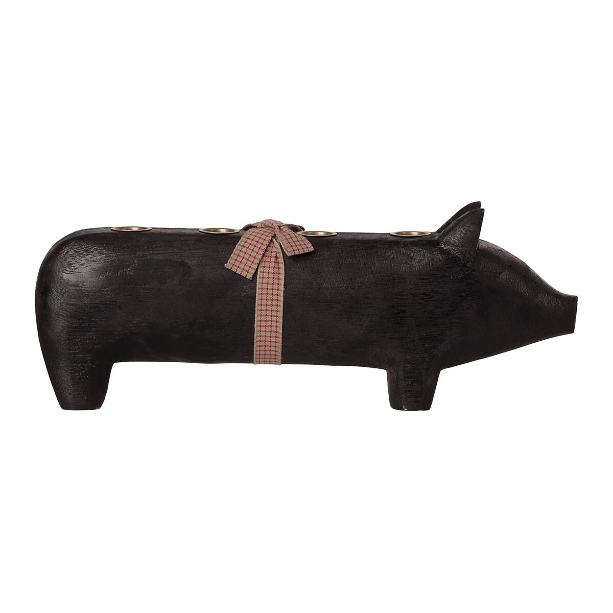 Maileg Holzschwein, schwarzer Kerzenhalter, large, 3-flammig, 39cm 01