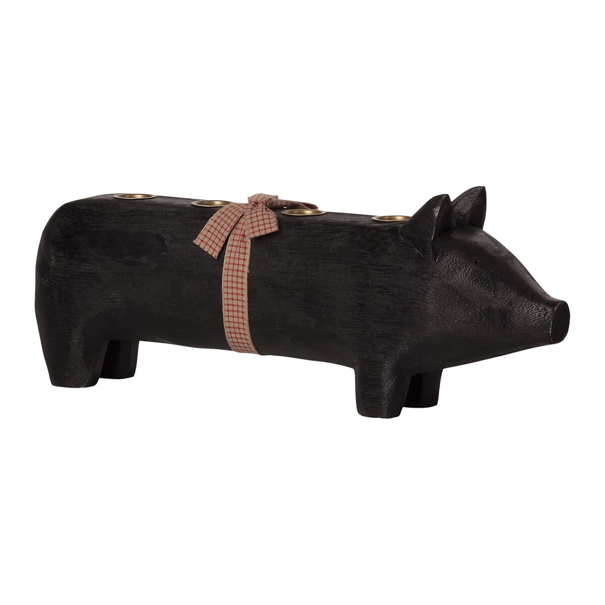 Maileg Holzschwein, schwarzer Kerzenhalter, large, 3-flammig, 39cm 02