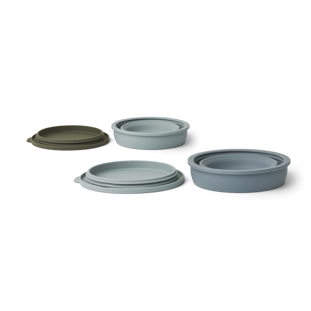 Liewood Dale faltbares Schalenset „Blue multi mix“, Silikon, 2er-Set