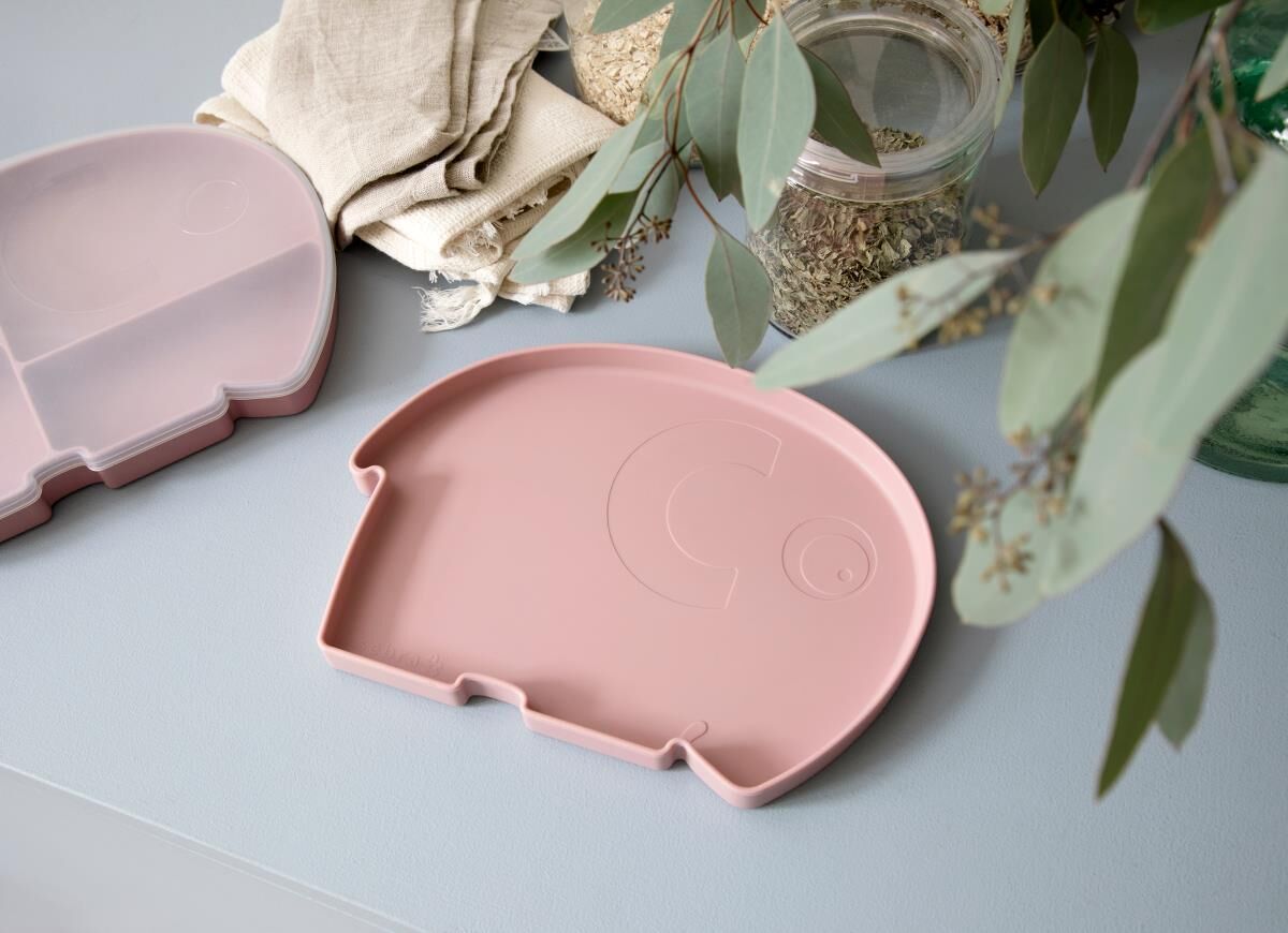Sebra Silikon Teller, Fanto der Elefant, blossom pink 02