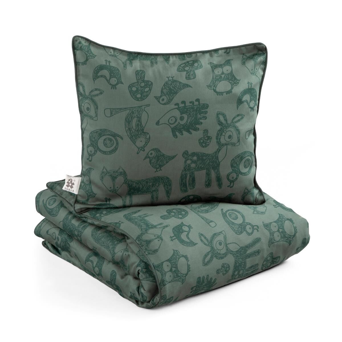 DELISTED Sebra Baby-Bettwäsche Forest „bottle green“, 100x70cm / 45x40cm