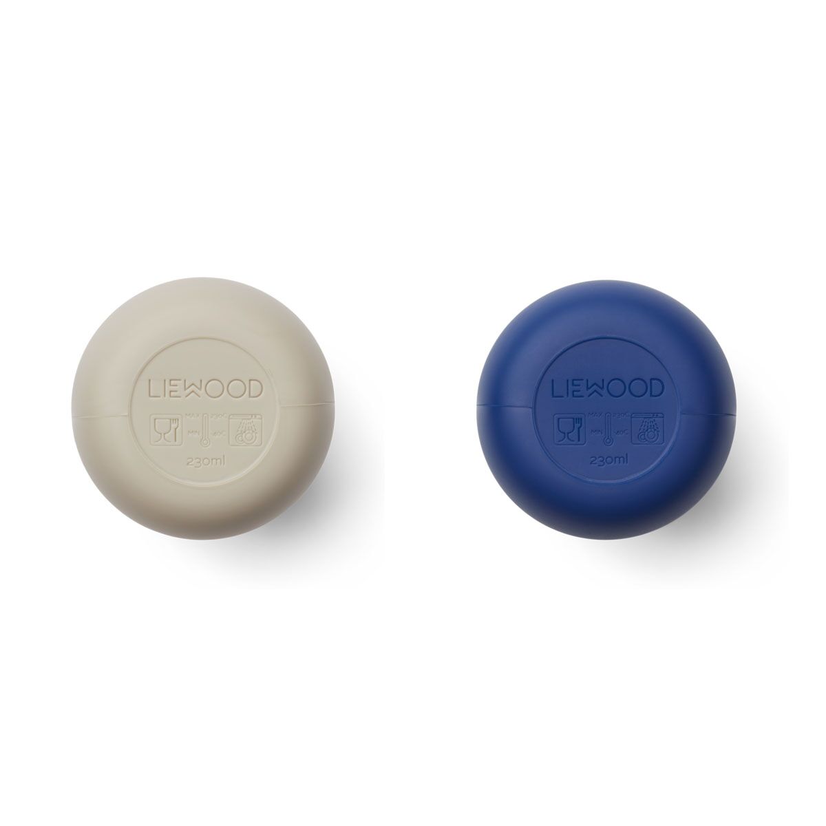 Liewood Ellis Trinkbecher „Nebelgrau / Surf blue mix“ aus Silikon, 2er-Set – Bild 3