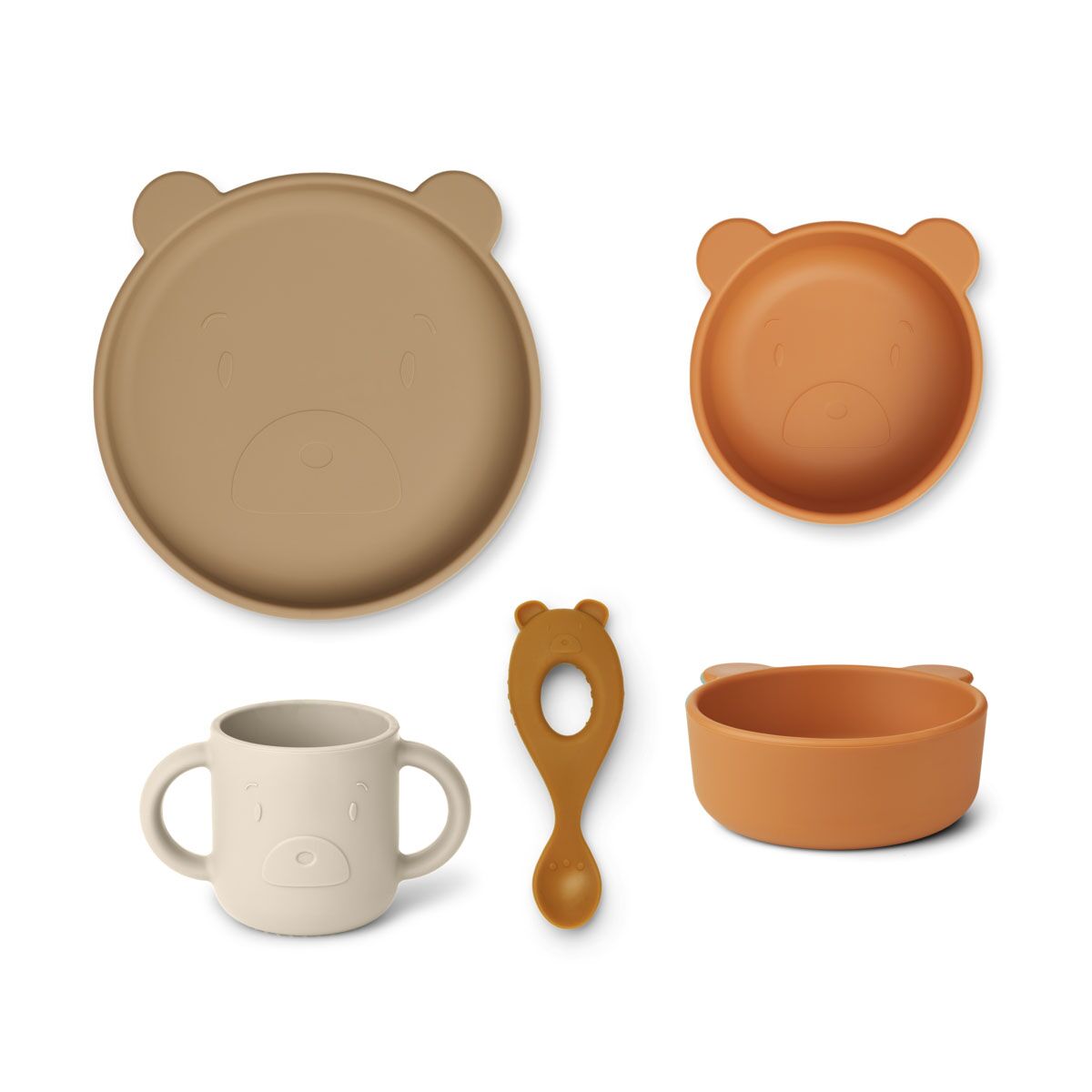 DELISTED Liewood Vivi Silikon Geschirr-Set „Mr Bear oat multi mix“, 4er-Set