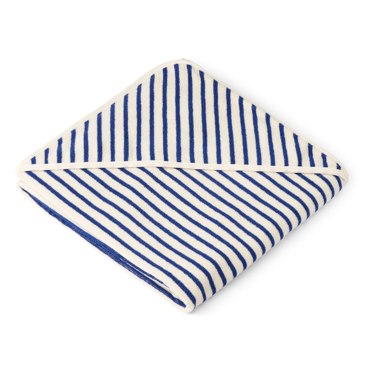 DELISTED Liewood Kapuzenhandtuch Louie „Surf blue / creme“, gestreift, 100x100cm