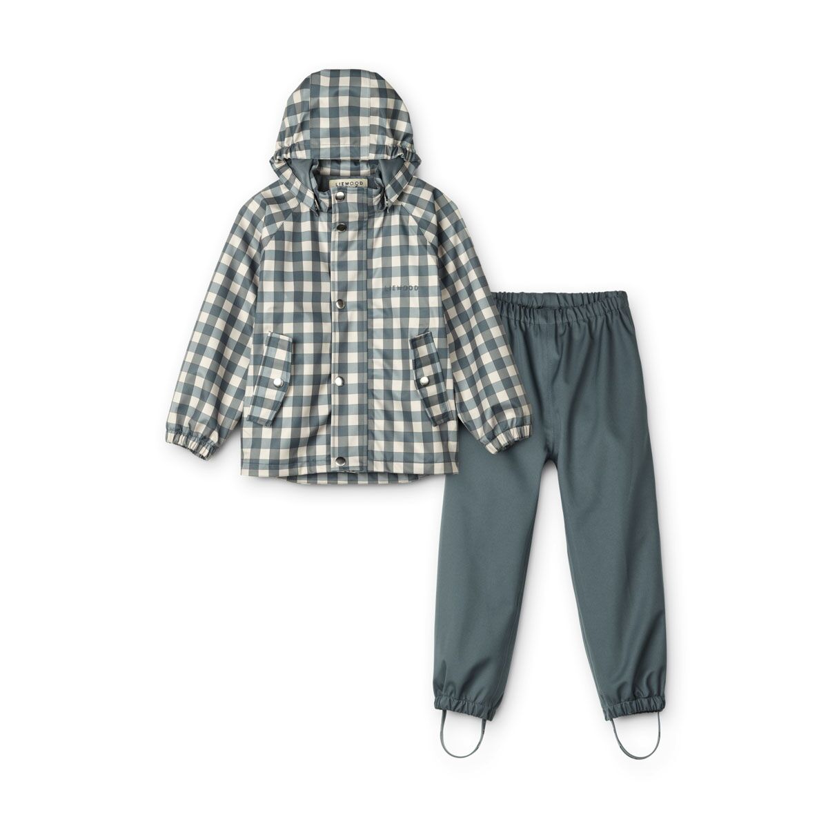 DELISTED Liewood Parker Regenbekleidungs-Set „Whale blue multi mix“