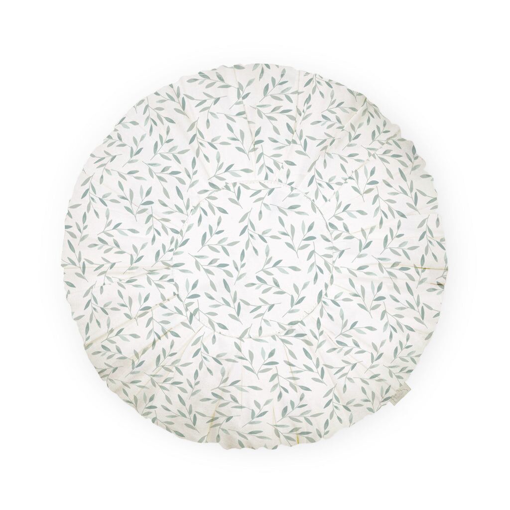 Cam Cam Kissen „Green Leaves“, rund, OCS, ø30cm