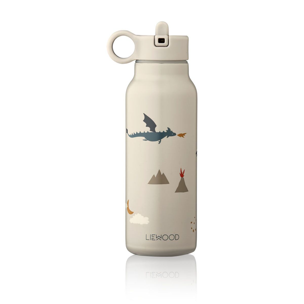 DELISTED Liewood Falk Edelstahl Trinkflasche „Little dragon / Dark sandy mix“ 350ml, Medium