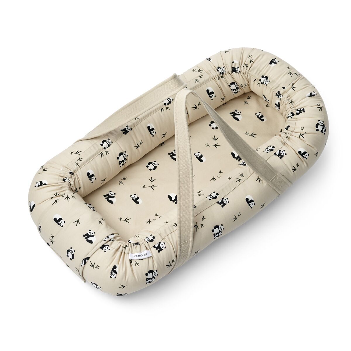 Liewood Gro Babylift / Babynest „Panda play / Sea shell mix“, Bio-Baumwolle
