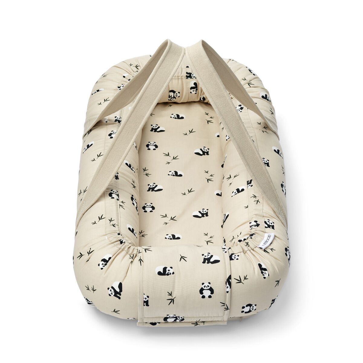 Liewood Gro Babylift / Babynest „Panda play / Sea shell mix“, Bio-Baumwolle