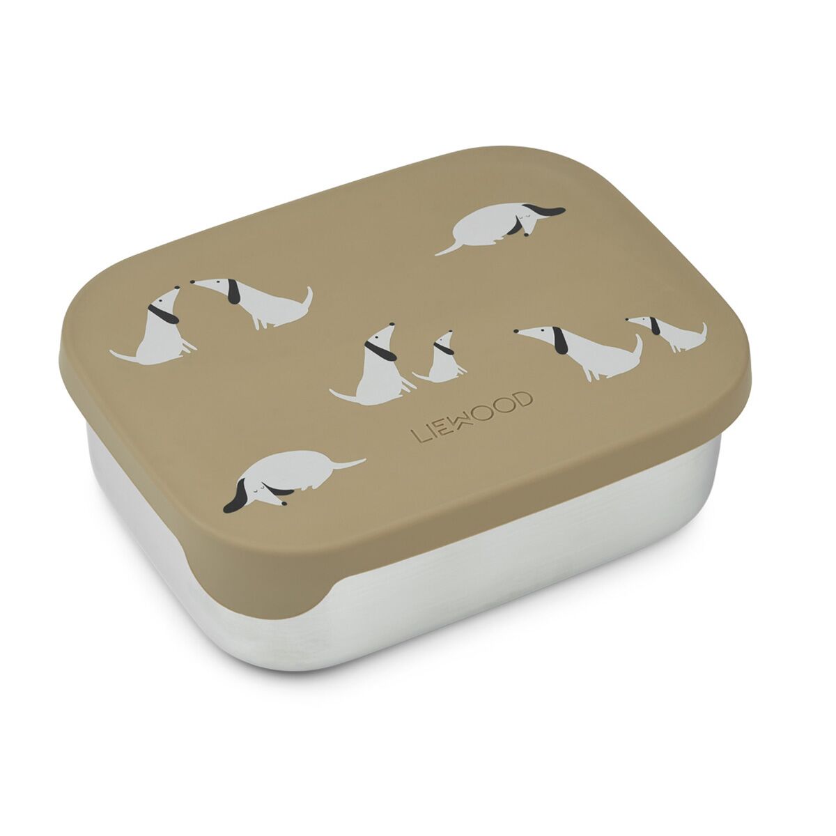 Liewood Arthur Lunchbox „Dog / Oat mix“, Edelstahl mit Silikon-Deckel