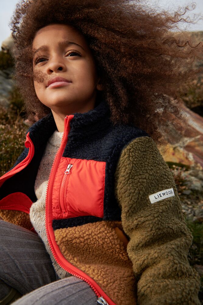 DELISTED Liewood Nolan Sherpa Jacke für Kinder „Mega leo / Oat mix“, Gr. 80 – Bild 12