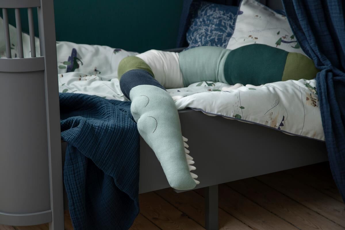DELISTED Sebra Bettschlange Sleepy Croc „Dragon Tales“, gestrickt, 190cm – Bild 2