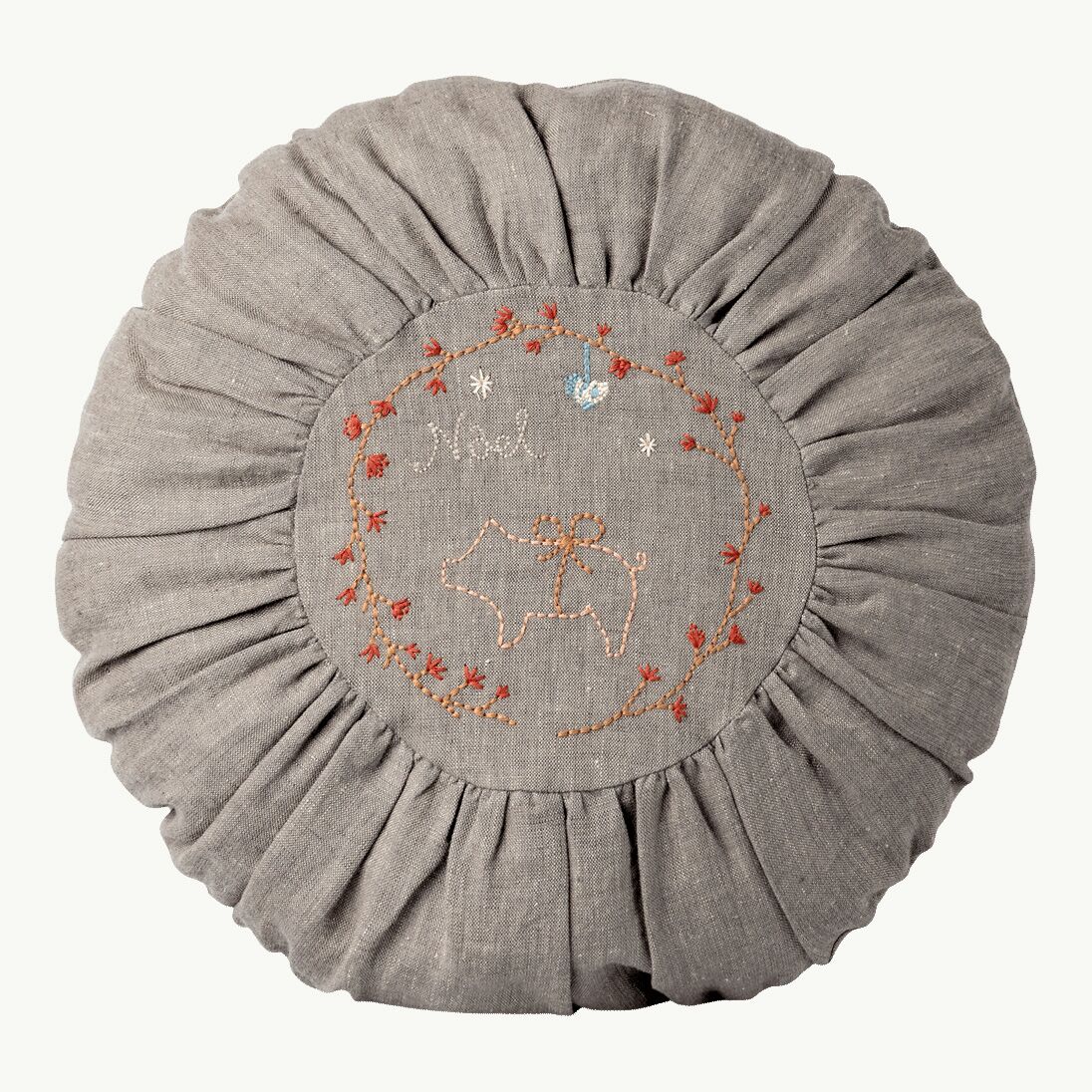 Maileg Kissen „Noel, Schwein“, rund, ø40cm