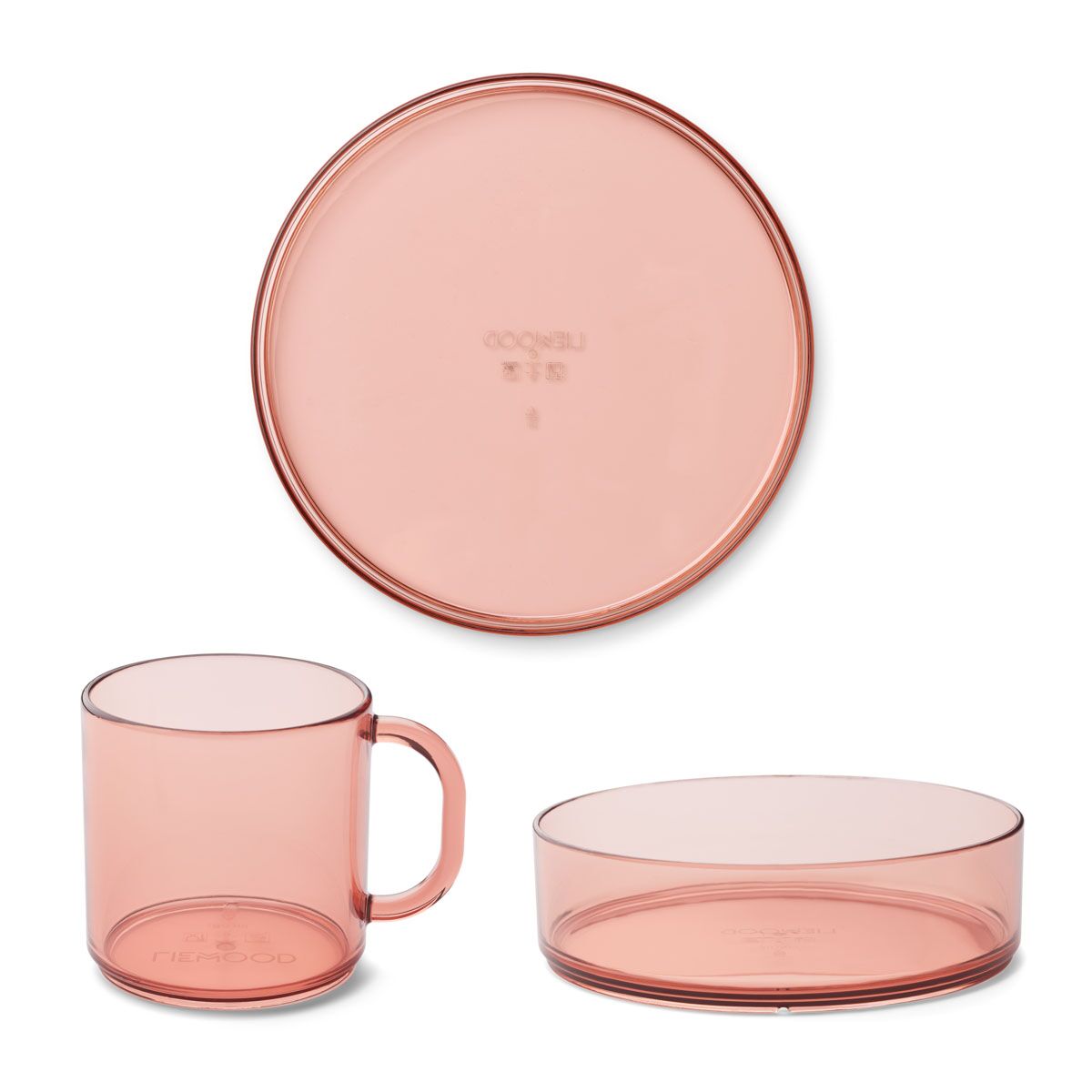 DELISTED Liewood Tritan-Geschirr-Set Siva „Dusty raspberry“, 3er-Set, bruchsicher