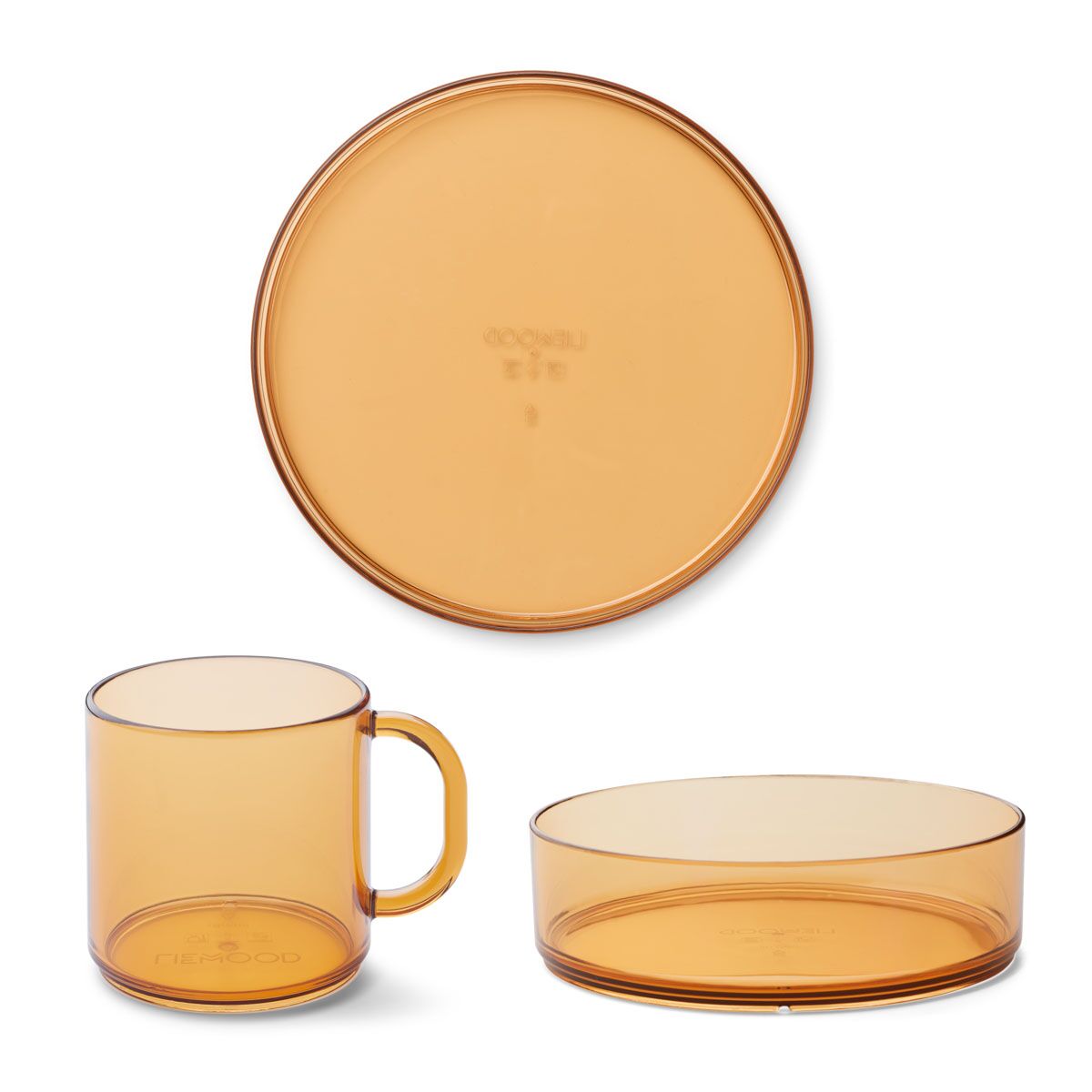 Liewood Tritan-Geschirr-Set Siva „Mustard“, 3er-Set, bruchsicher