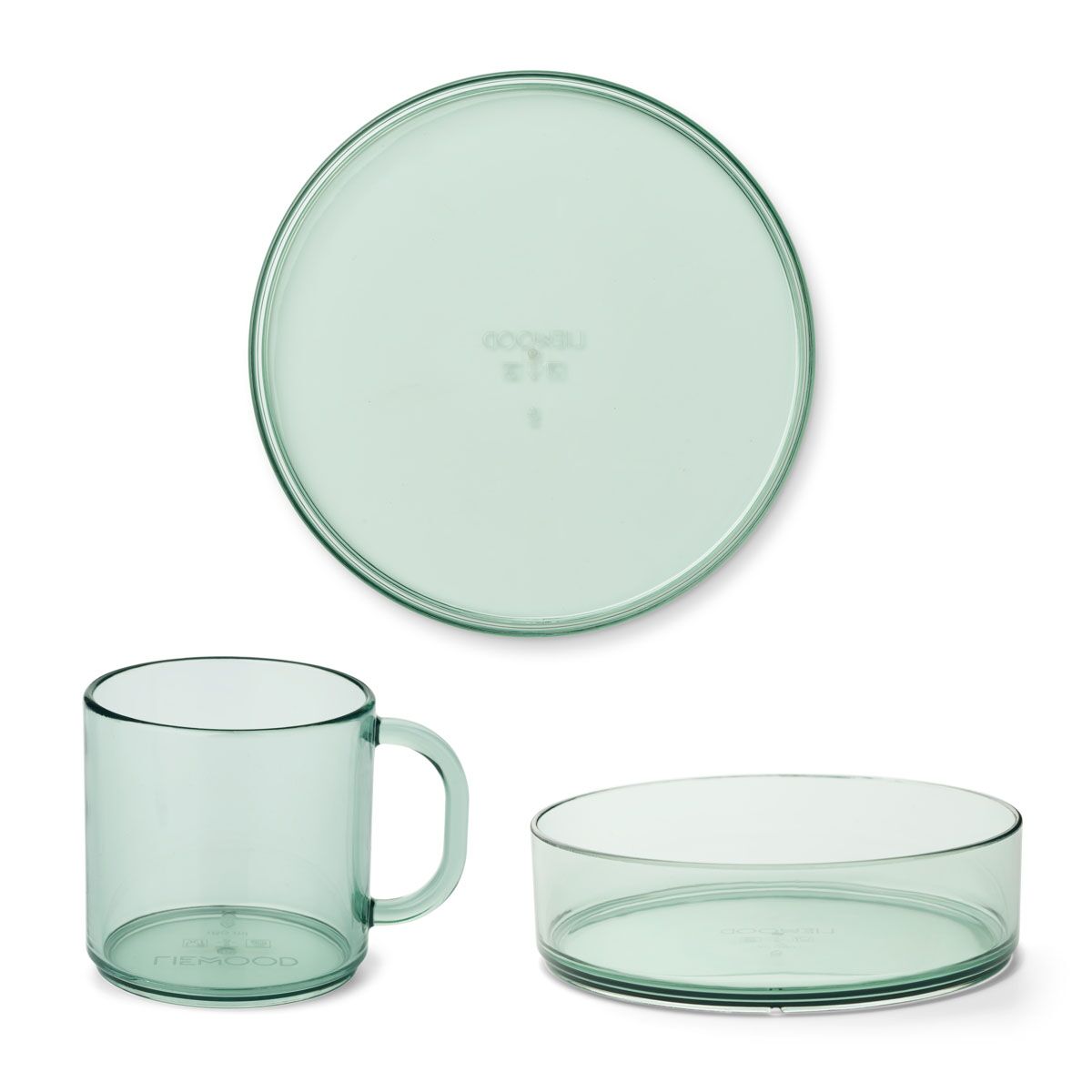 DELISTED Liewood Tritan-Geschirr-Set Siva „Peppermint“, 3er-Set, bruchsicher