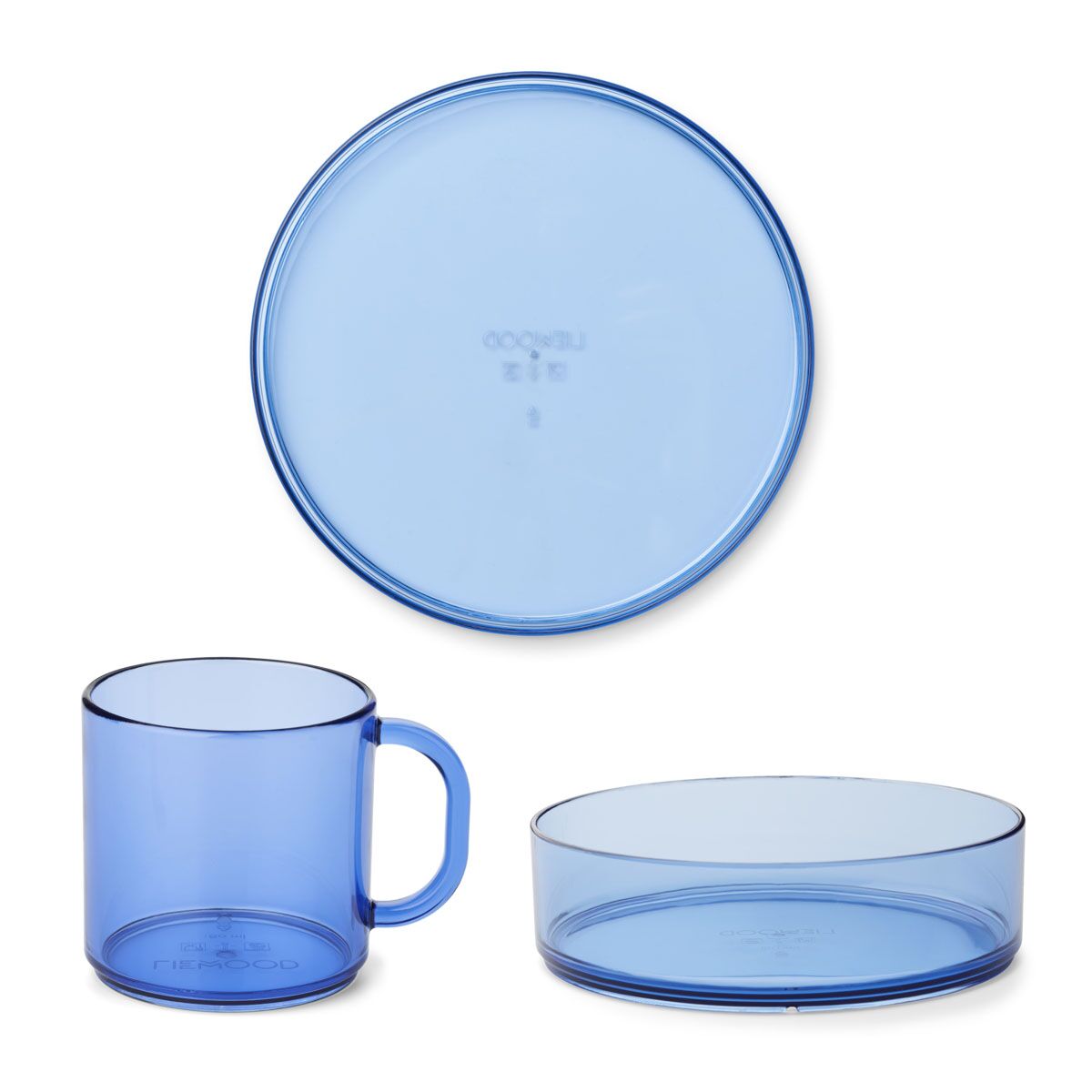 DELISTED Liewood Tritan-Geschirr-Set Siva „Surf blue“, 3er-Set, bruchsicher