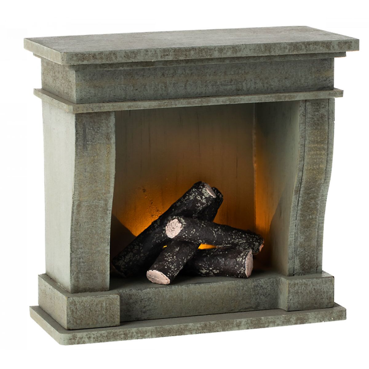 Maileg Miniatur-Kamin für das Puppenhaus, Hasengröße, mit Licht, H11cm