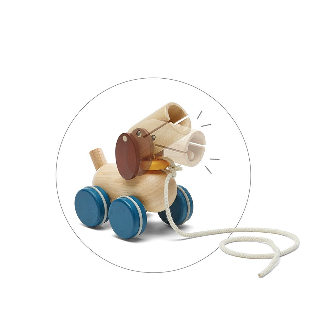 PlanToys Nachziehtier „Welpe“ aus Holz – Bild 2