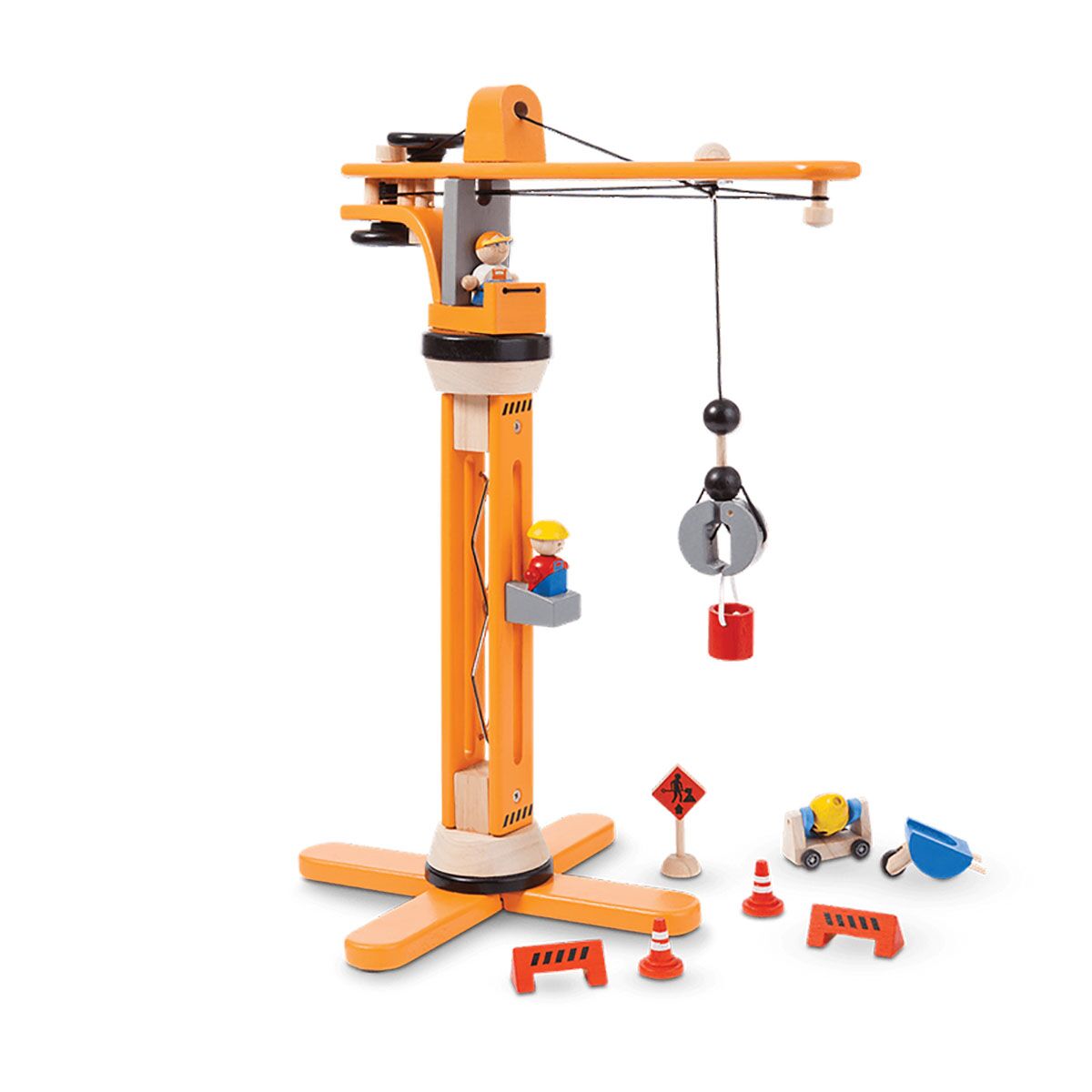 PlanToys Spielzeugkran-Set aus Holz