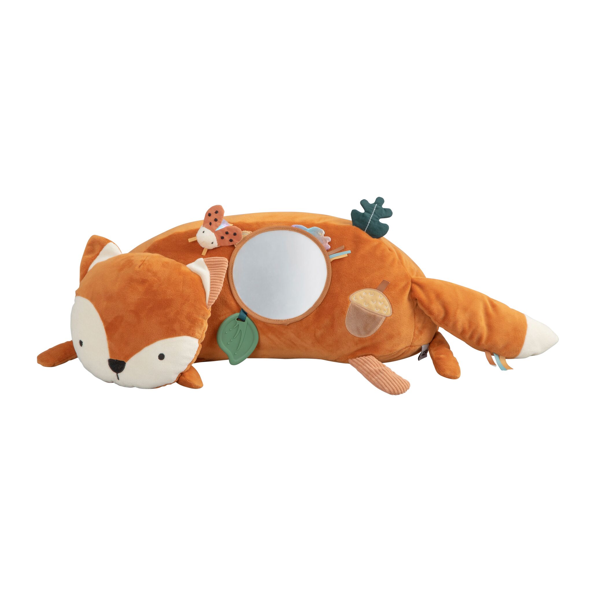 DELISTED Sebra Spielkissen / Aktivitätskissen „Sparky der Fuchs“, Baulage üben, L43cm