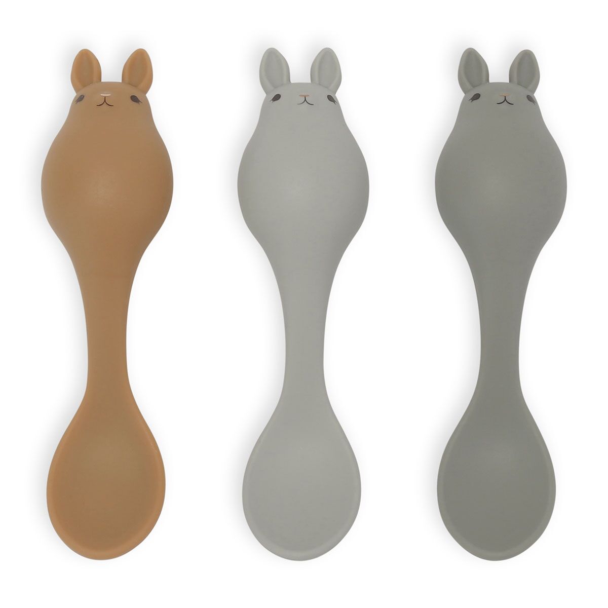 DELISTED Konges Sløjd Silikon-Babylöffel „Hase / Blue“, 3er-Set