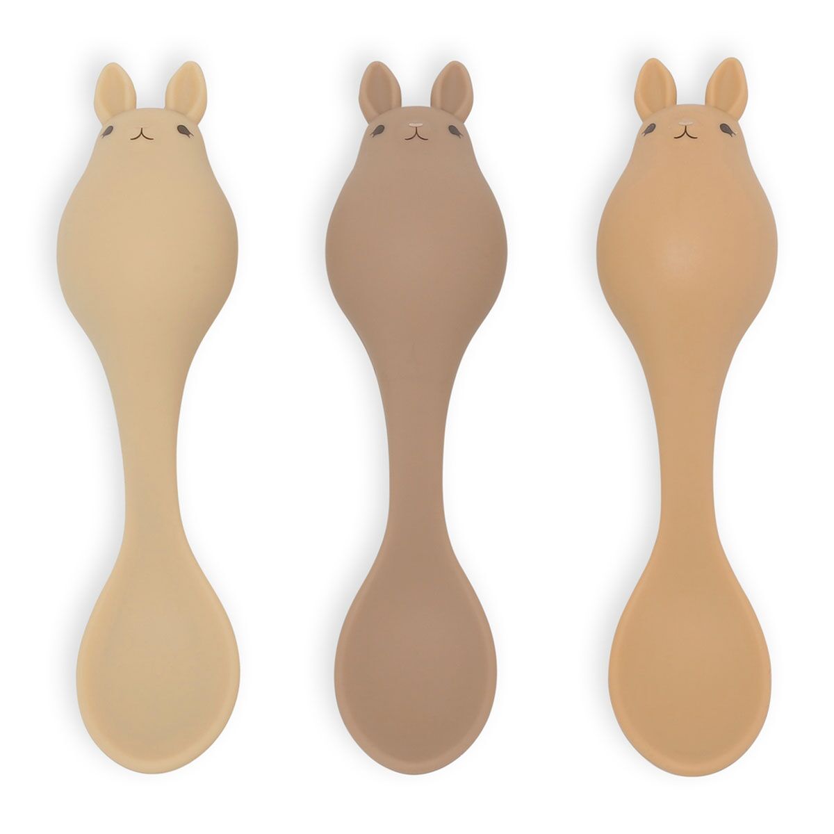 DELISTED Konges Sløjd Silikon-Babylöffel „Hase / Rose“, 3er-Set