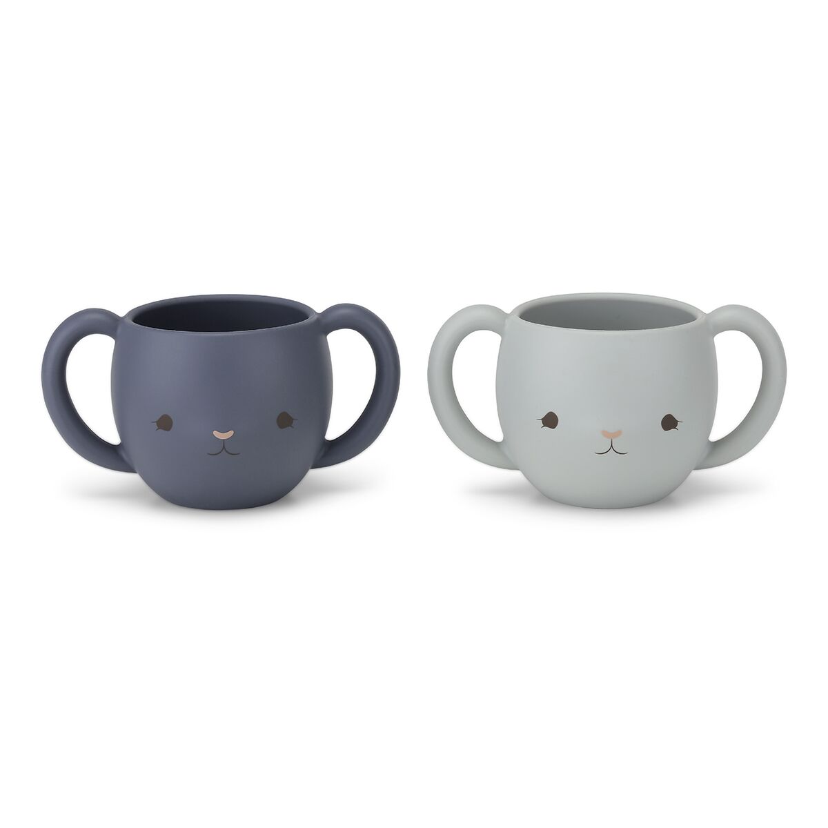 DELISTED Konges Sløjd Silikon-Kinderbecher mit Griffen „Topanga Beach / Shadow“, 2er-Set