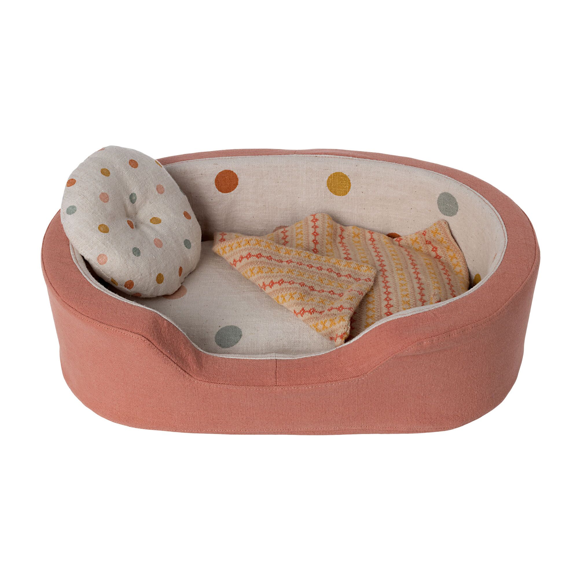 DELISTED Maileg Spiel-Hundekorb für Kuscheltiere „koralle“, L33cm – Bild 3