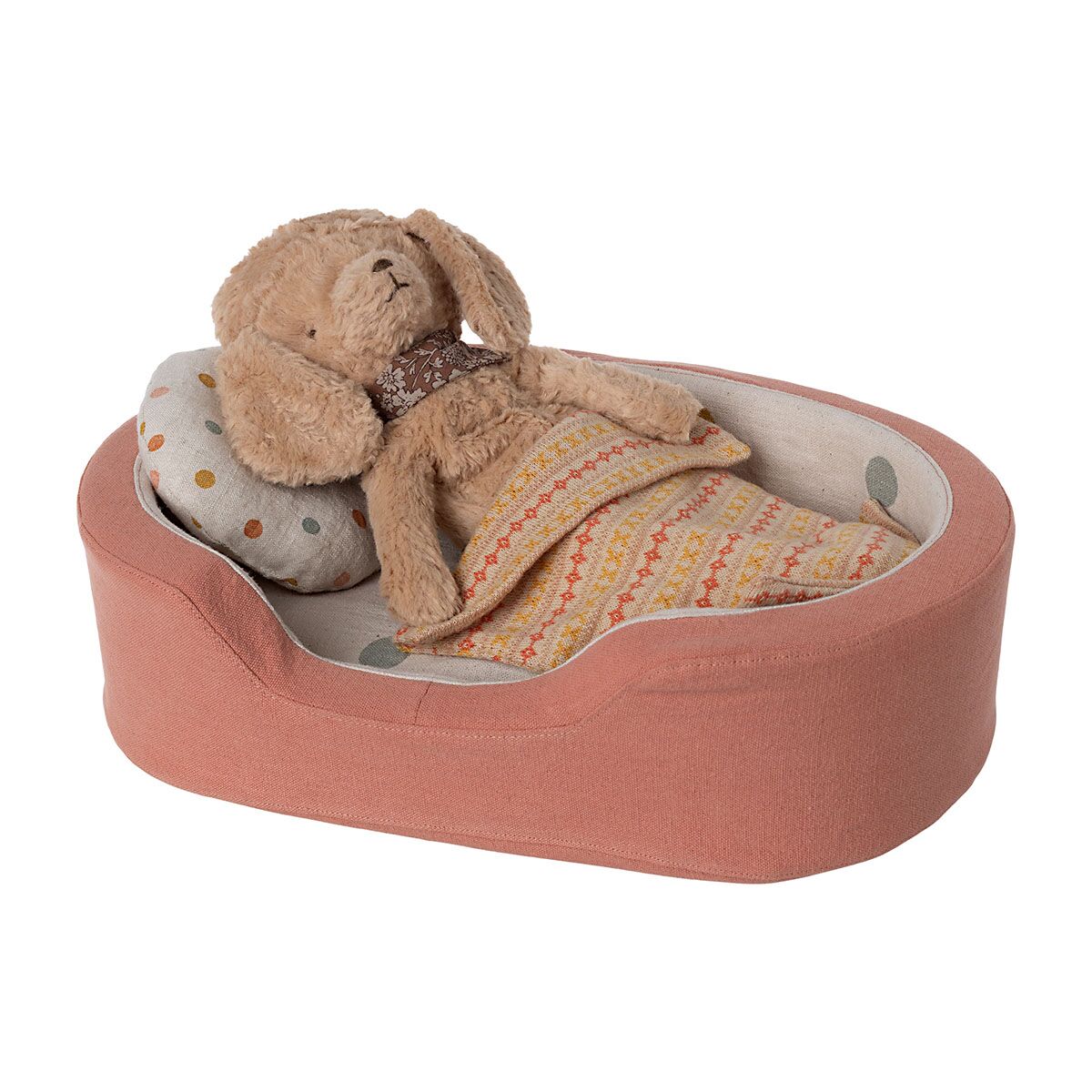 DELISTED Maileg Spiel-Hundekorb für Kuscheltiere „koralle“, L33cm – Bild 2
