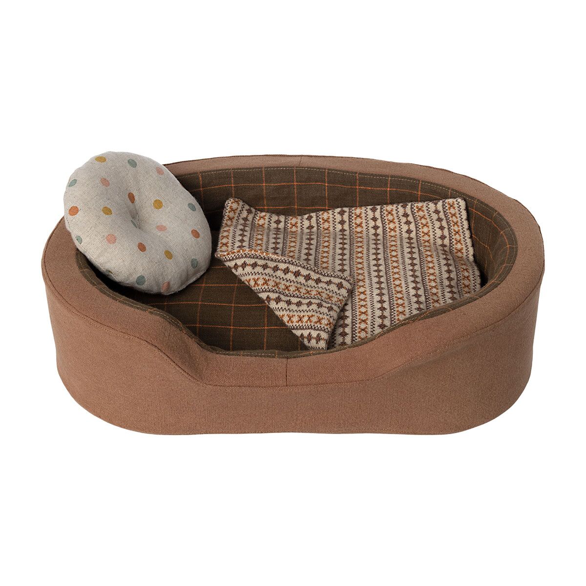 DELISTED Maileg Spiel-Hundekorb für Kuscheltiere „braun“, L33cm – Bild 2