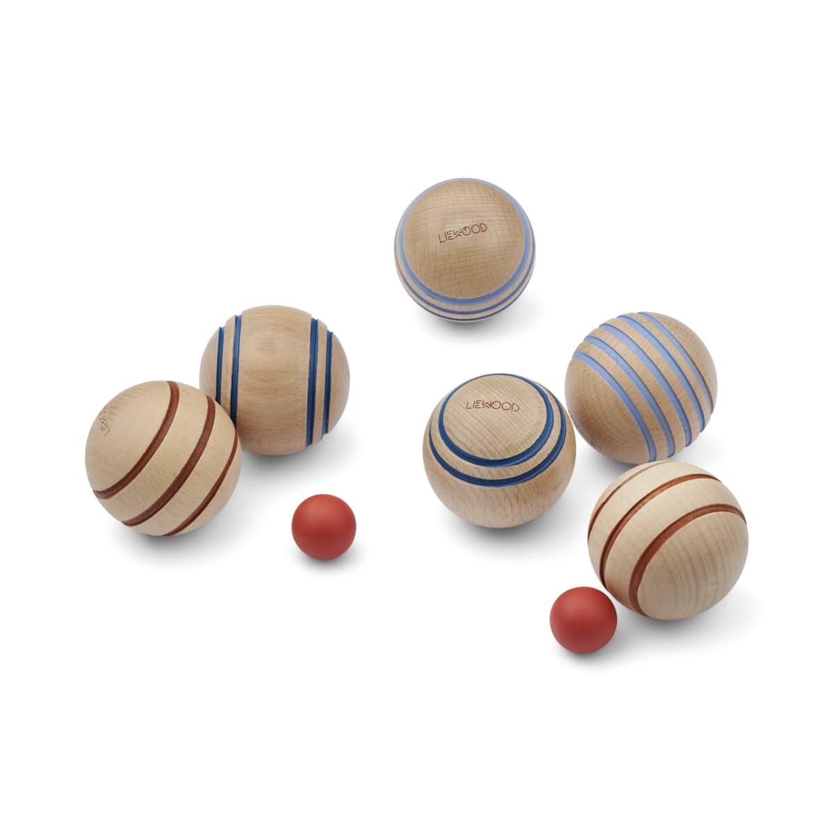 Liewood Pétanque-Set Sisse „Sea blue multi mix“, Buchenholz