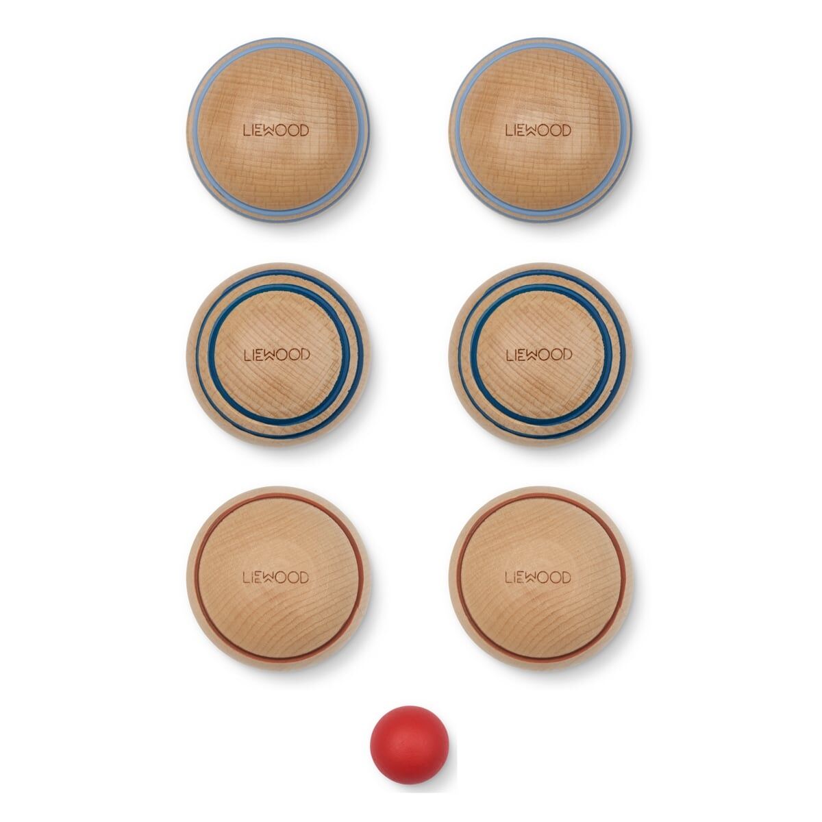 Liewood Pétanque-Set Sisse „Sea blue multi mix“, Buchenholz