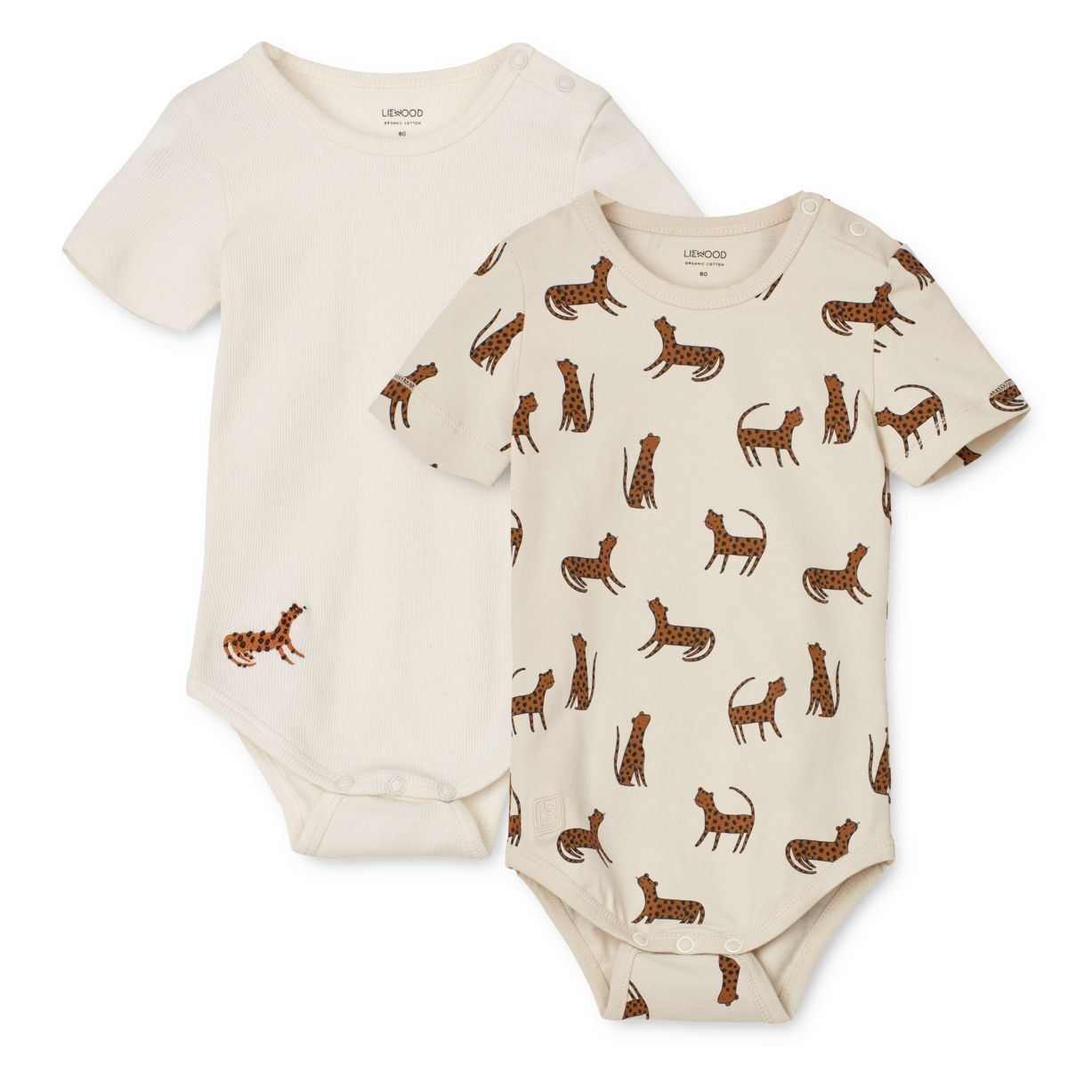 Liewood Baby-Body Yanni „Leopard sandy : Creme de la creme“, 2er-Set, Gr. 56-92 01