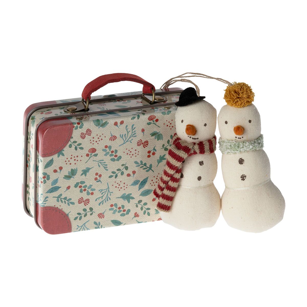 DELISTED Maileg Weihnachtsbaumschmuck-Set „Schneemann“ mit Metallkoffer