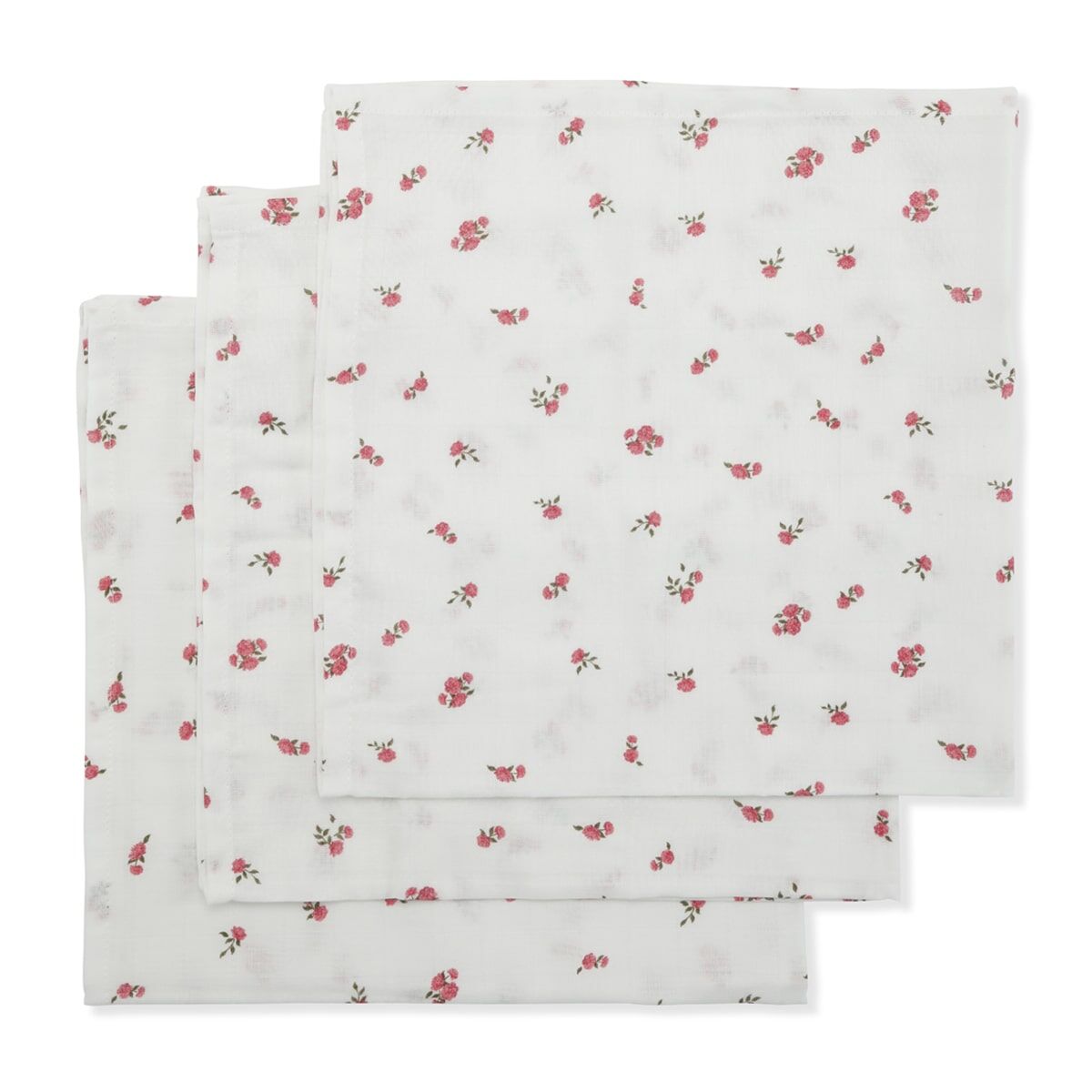Konges Sløjd Musselin Tuch-Set „Bonderose Big“, 65cm, 3er-Set