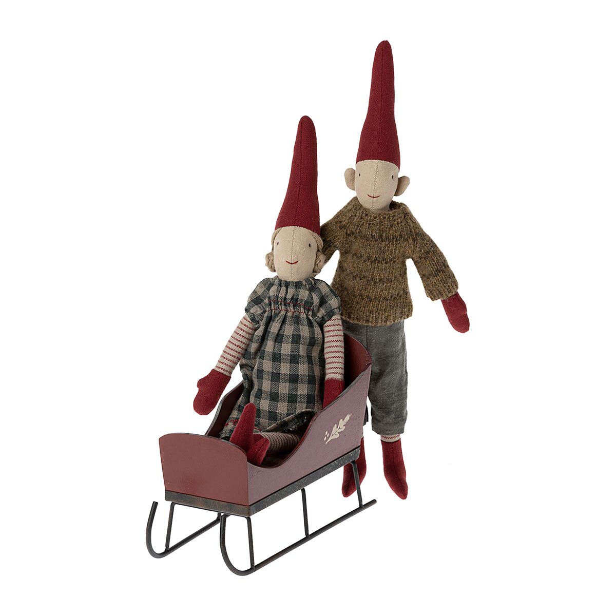 Maileg Miniatur Schlitten „rot“ für kl. Weihnachtswichtel, 12x8cm – Bild 2