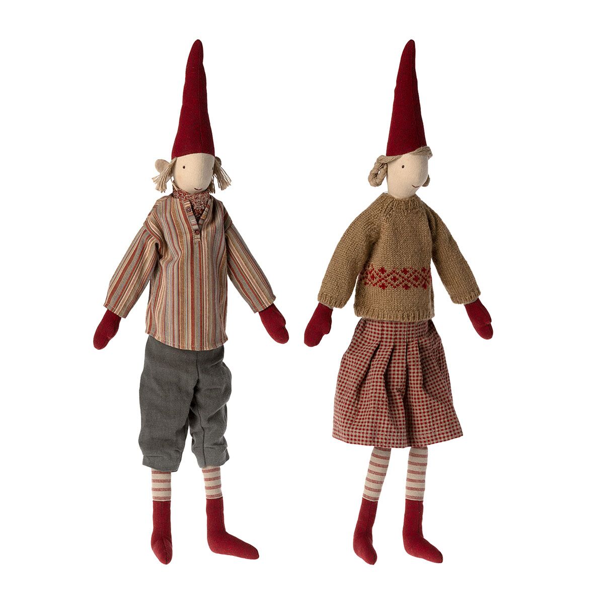 Maileg Kletter-Weihnachtswichtel-Paar, Pixy Gr. 4, Nisse, Magnete, H61cm, 2er-Set