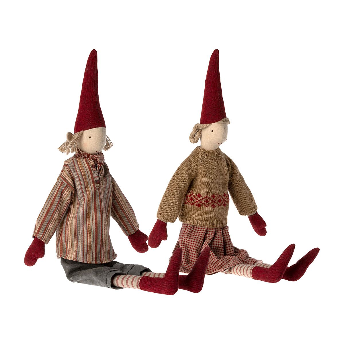 Maileg Kletter-Weihnachtswichtel-Paar, Pixy Gr. 4, Nisse, Magnete, H61cm, 2er-Set