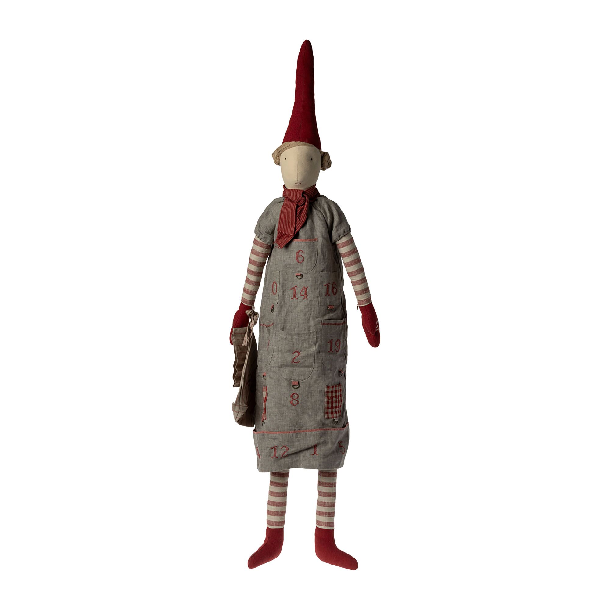DELISTEd Maileg Weihnachtskalender Mädchen, Weihnachtswichtel, Pixy Gr. 6, Nisse, H124cm