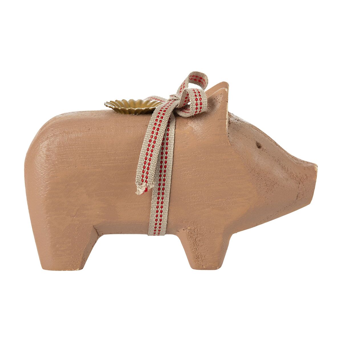 DELISTED Maileg Holzschwein, altrosa, Kerzenhalter, small, 1-flammig, 10cm