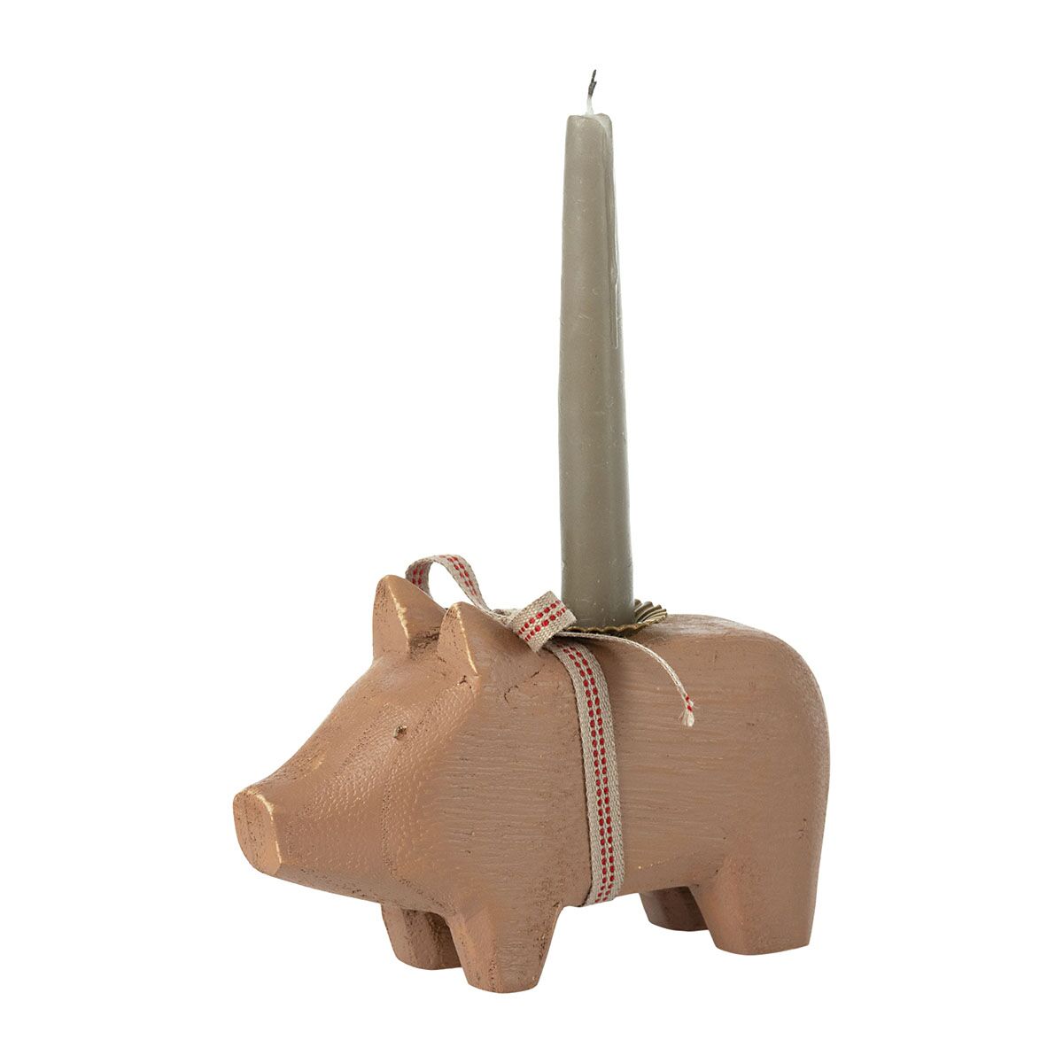 DELISTED Maileg Holzschwein, altrosa, Kerzenhalter, small, 1-flammig, 10cm – Bild 2