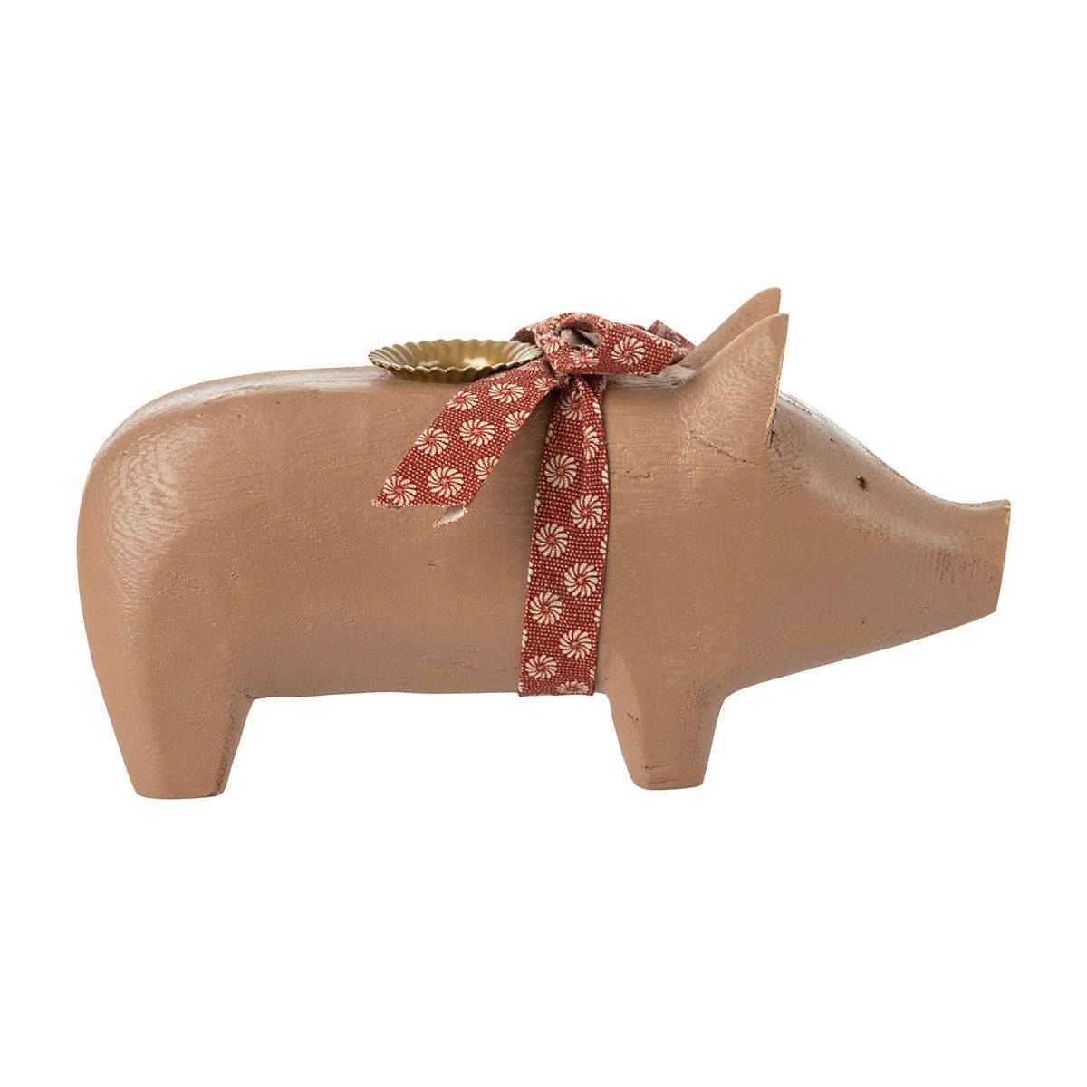 DELISTED Maileg Holzschwein, altrosa Kerzenhalter, medium, 1-flammig, 19cm