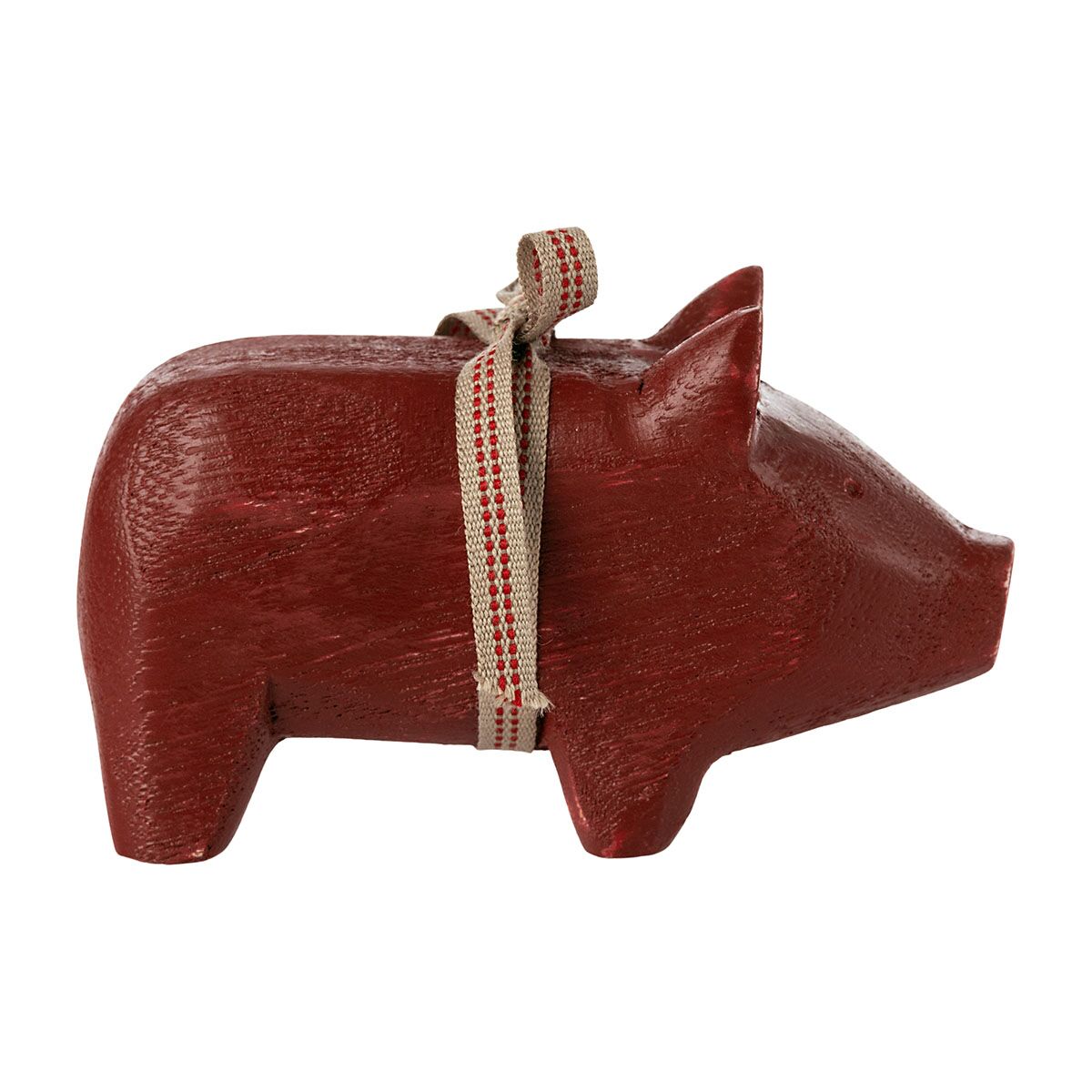 DELISTED Maileg Holzschwein, rot, small, 10cm – Bild 2