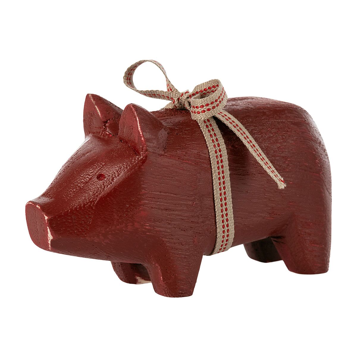 DELISTED Maileg Holzschwein, rot, small, 10cm
