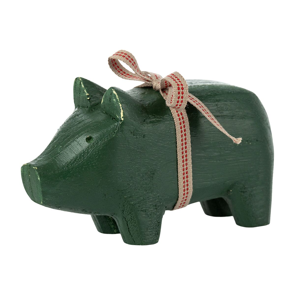 DELISTED Maileg Holzschwein, dunkelgrün, small, 10cm