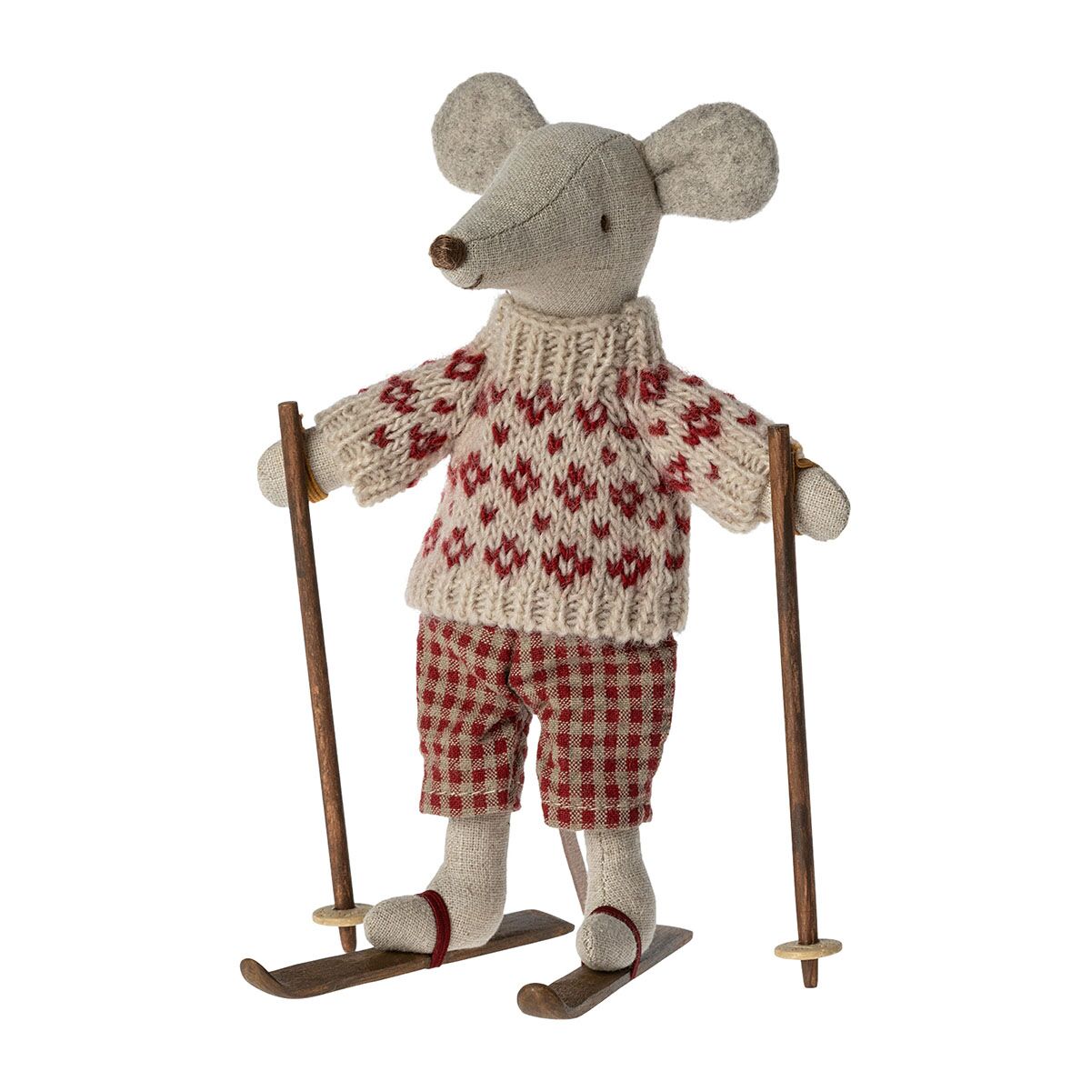 DELISTED Maileg Mama Wintermaus mit Ski, H15cm