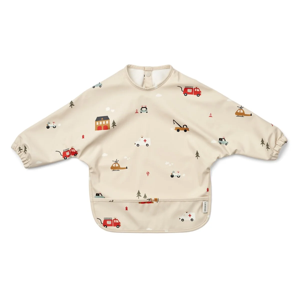 Liewood Merle Lätzchen mit Ärmeln „Emergency vehicle / Sandy“